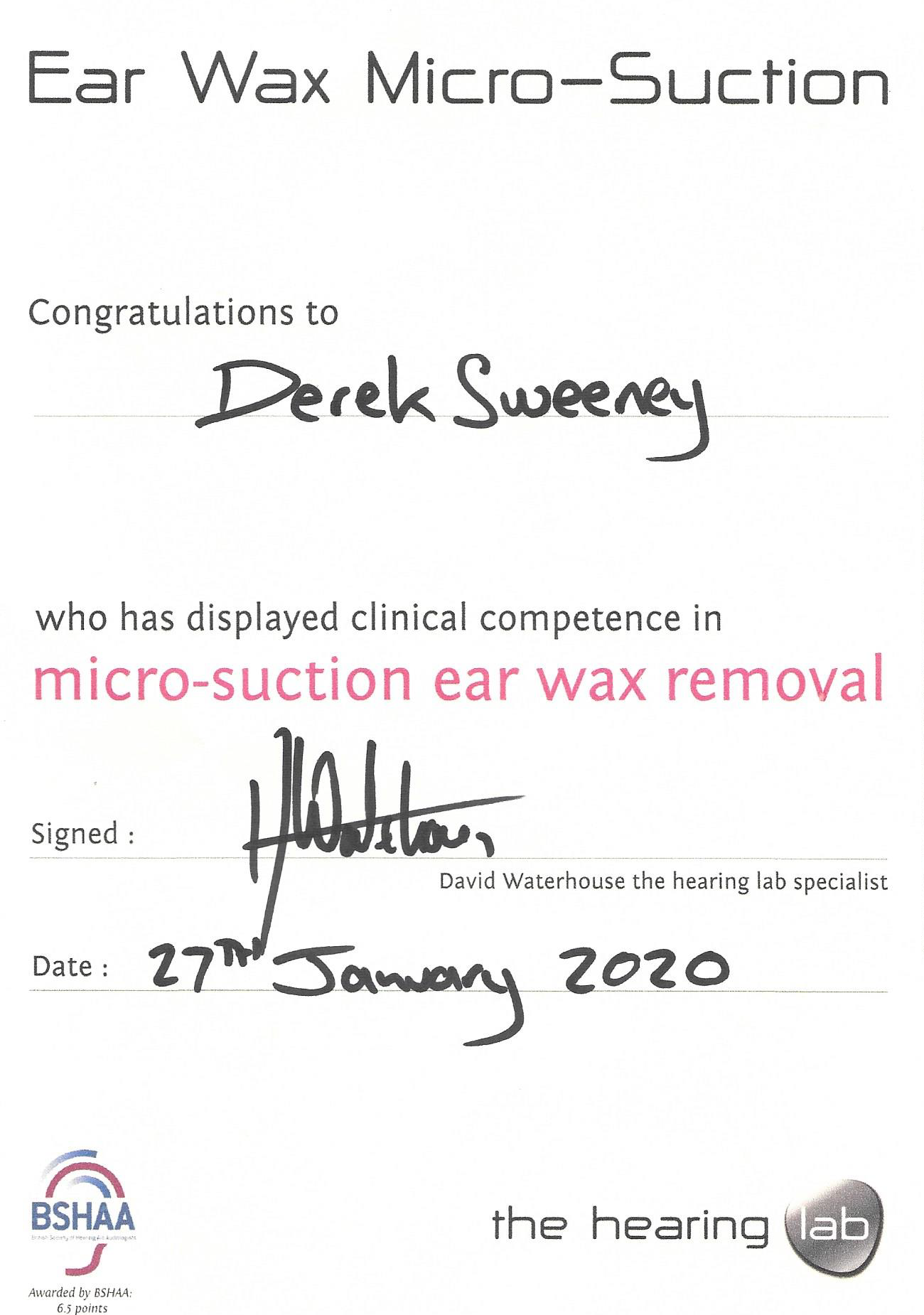 Microsuction Training Certificate